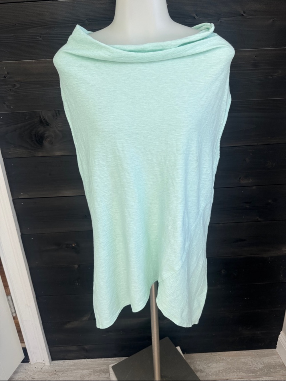 NEW Cut Loose Linen Blend tunic Blouse Mint Sleeveless Beachy Made in USA